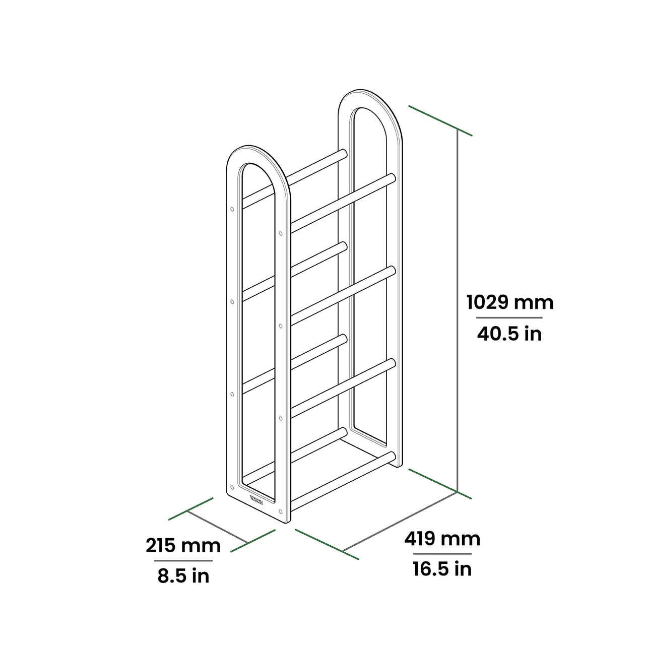 TOUCH Disc Golf Floor Rack: 16" 4-Level image 3