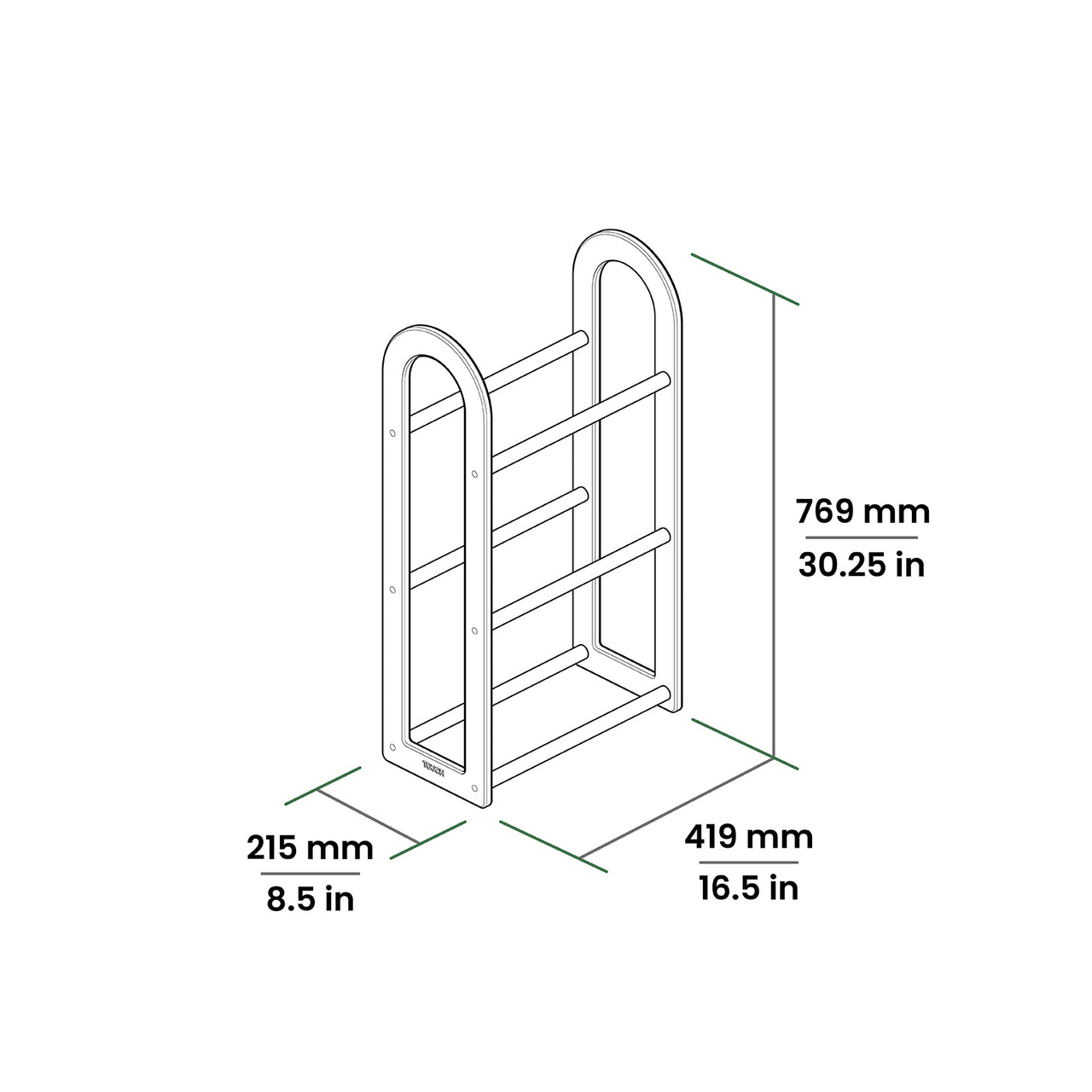 TOUCH Disc Golf Floor Rack: 16" 3-Level image 3