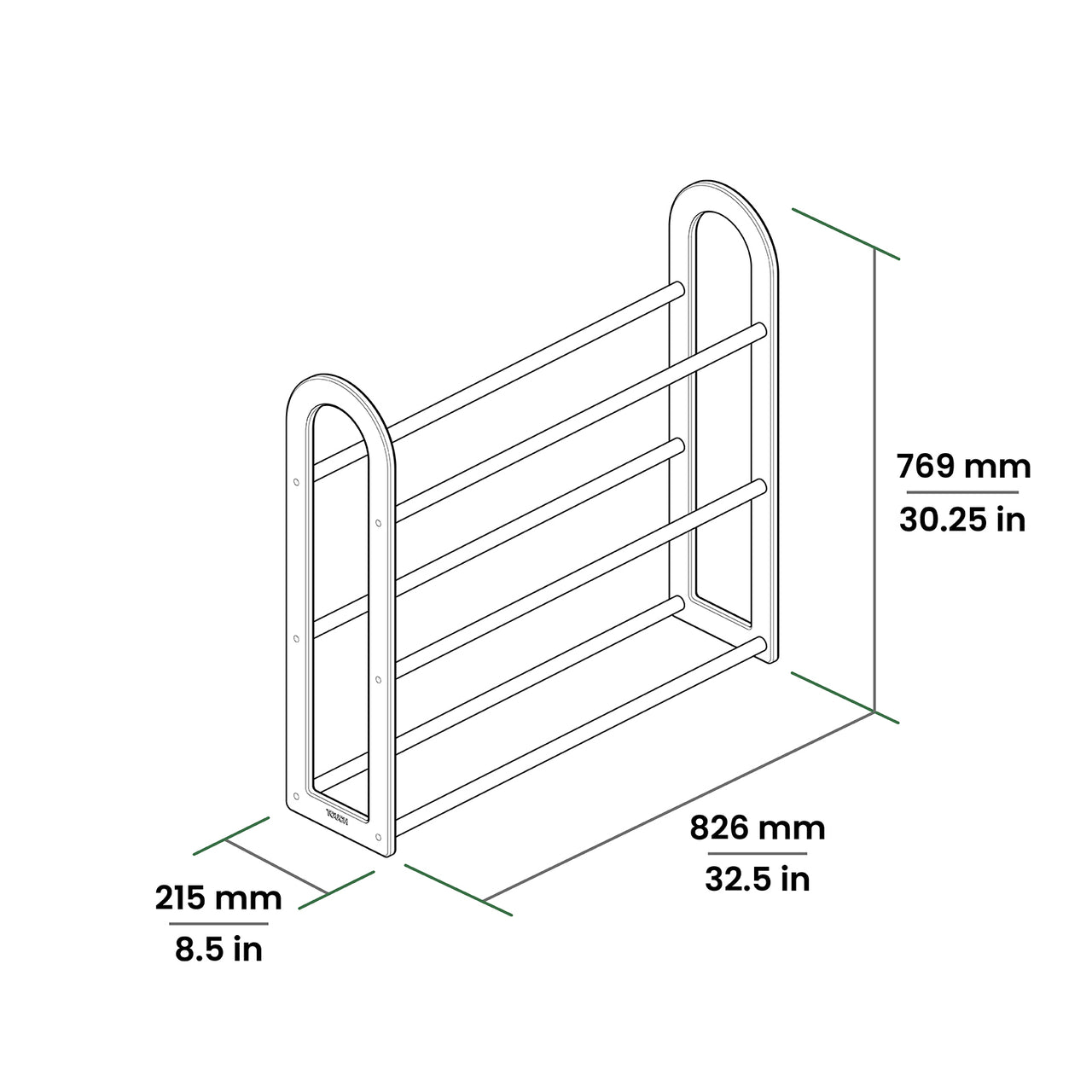 TOUCH Disc Golf Floor Rack: 32" 3-Level image 3