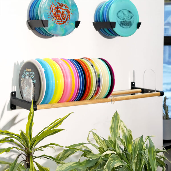 TOUCH Disc Golf Wall Rack - 32" Version in situation with discs