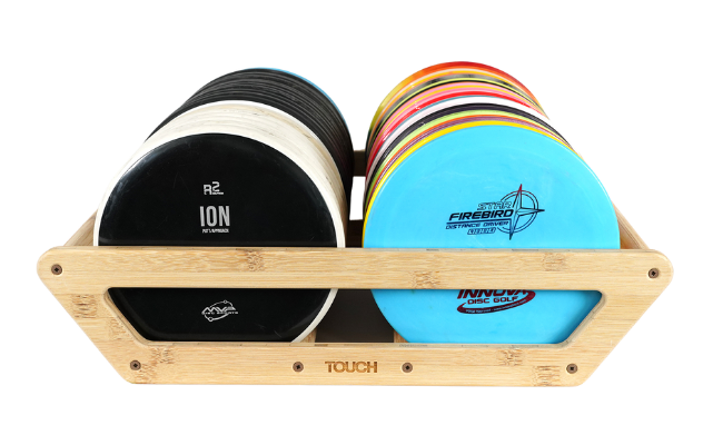 Disc Golf Rack Product: Disc Travel Rack with discs