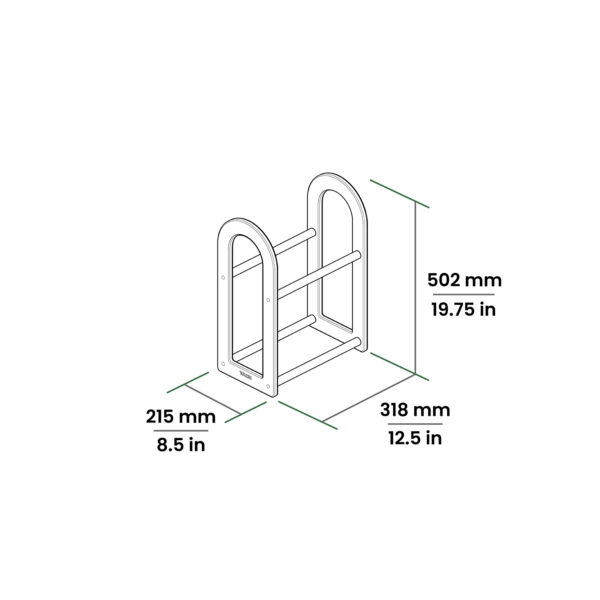 TOUCH Disc Golf Floor Rack Dimensions for 12" Version with 2 levels