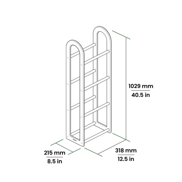 TOUCH Disc Golf Floor Rack Dimensions for 12" Version with 4 levels