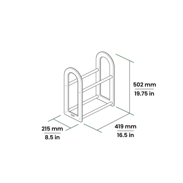 TOUCH Disc Golf Floor Rack Dimensions for 16" Version with 2 levels