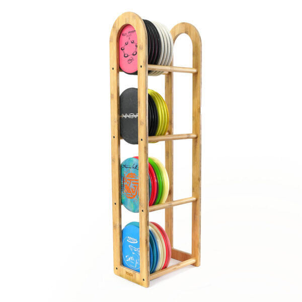 TOUCH Floor Rack - 12" Wide with 4 levels - made out of bamboo, holding various discs
