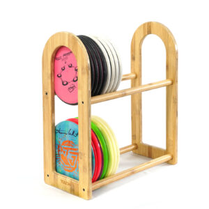 TOUCH Floor Rack - 16" Wide with 2 levels - made out of bamboo, holding various discs