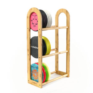 TOUCH Floor Rack - 16" Wide with 3 levels - made out of bamboo, holding various discs