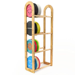 TOUCH Floor Rack - 16" Wide with 4 levels - made out of bamboo, holding various discs