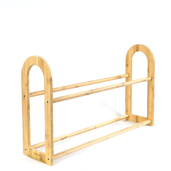 TOUCH Floor Rack - 32" Wide with 2 levels - made out of bamboo, empty shelves