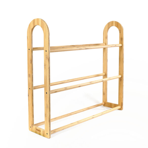 TOUCH Floor Rack - 32" Wide with 3 levels - made out of bamboo, empty shelves