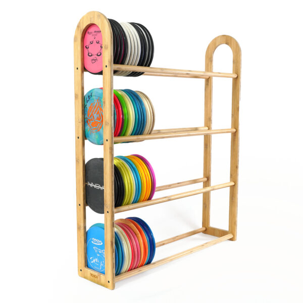 TOUCH Floor Rack - 32" Wide with 4 levels - made out of bamboo, holding various discs