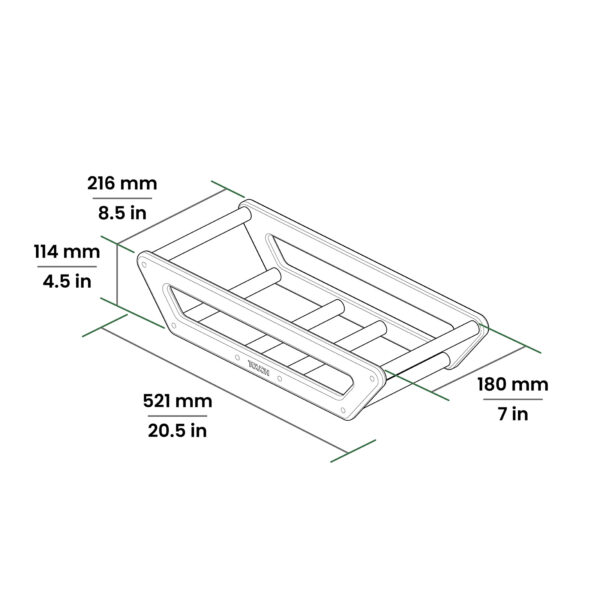 Disc Golf Travel Rack Dimension (8" Version)